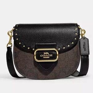 Coach Morgan Black & Brown saddle bag